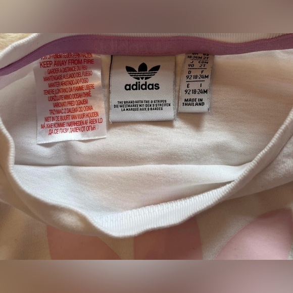 Girls Adidas Outfit Set Shorts Tshirt and Zipper Jacket 18-24 Months - Picture 10 of 11